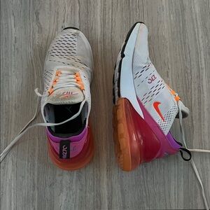 Nike Air Max 270 White with Pink and Orange Accents